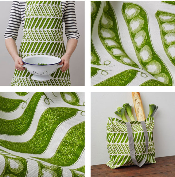 Screen printed Pea Pod homewares